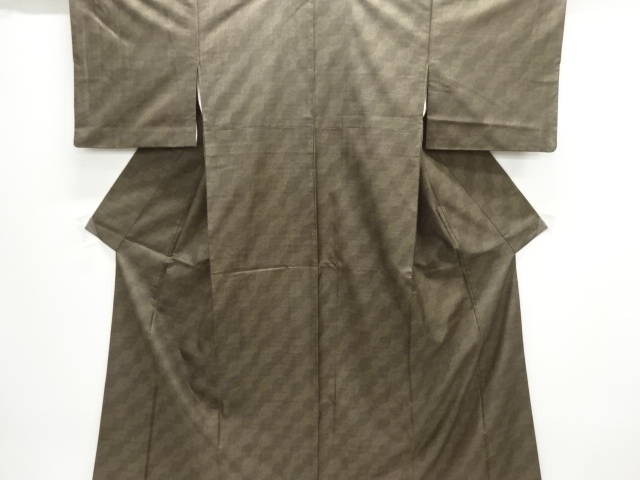 JAPANESE KIMONO / DORO OSHIMA TSUMUGI KIMONO / VARIED DIAGONAL STRIPES